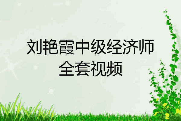 刘艳霞中级经济师全套视频
