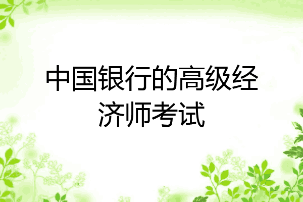 中国银行的高级经济师考试