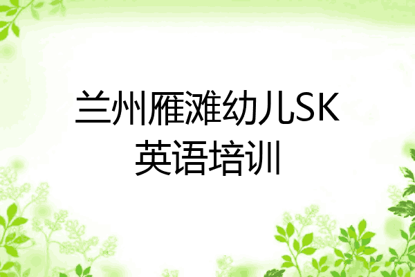 兰州雁滩幼儿SK英语培训