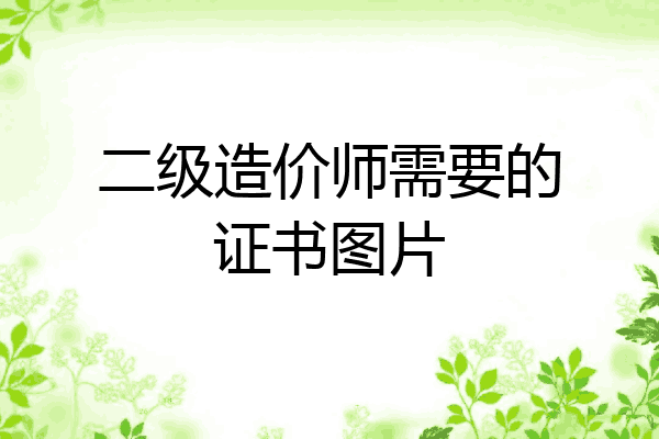 二级造价师需要的证书图片