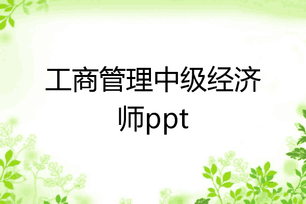工商管理中级经济师ppt