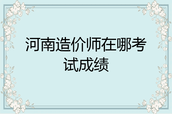 河南造价师在哪考试成绩