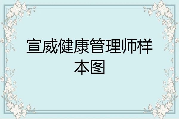 宣威健康管理师样本图