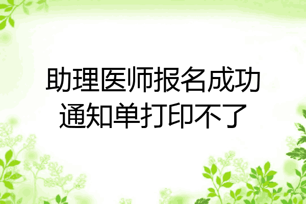 助理医师报名成功通知单打印不了