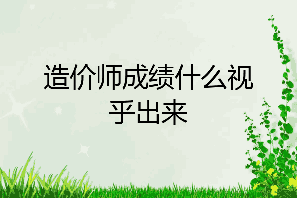 造价师成绩什么视乎出来