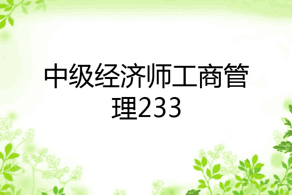 中级经济师工商管理233