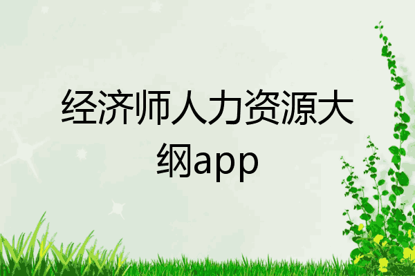 经济师人力资源大纲app