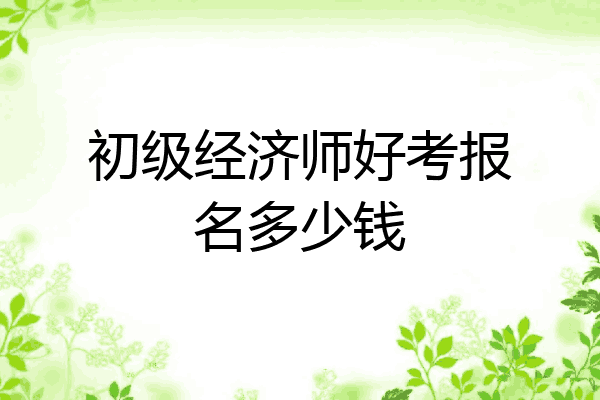初级经济师好考报名多少钱