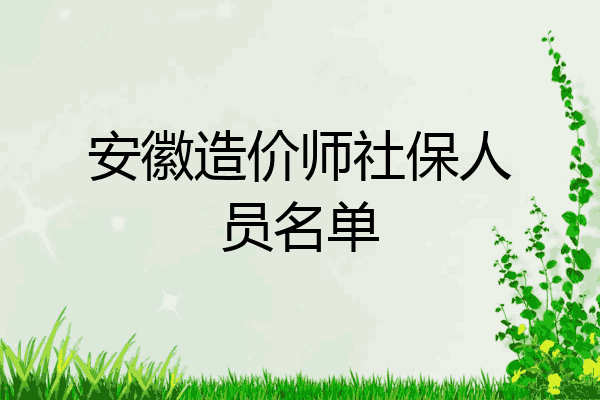 安徽造价师社保人员名单