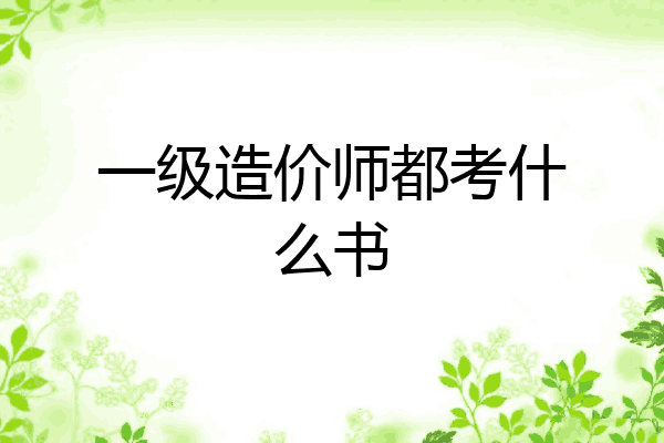 一级造价师都考什么书
