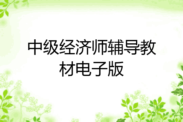 中级经济师辅导教材电子版