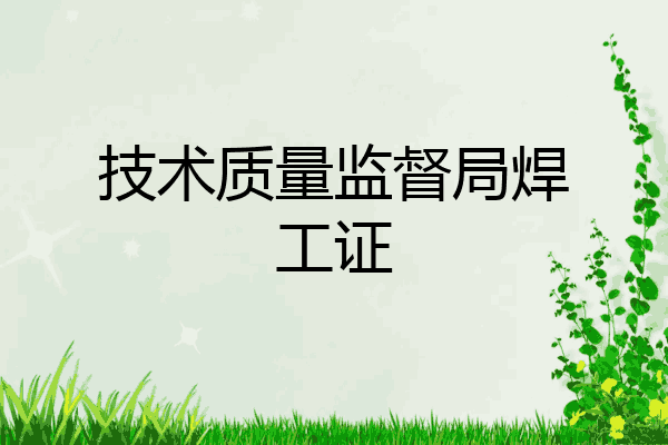 技术质量监督局焊工证