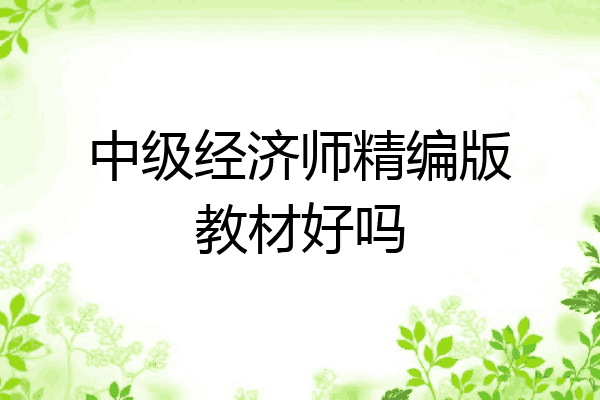 中级经济师精编版教材好吗