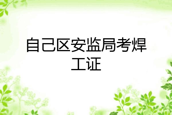 自己区安监局考焊工证