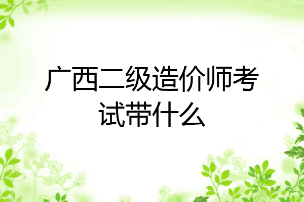 广西二级造价师考试带什么