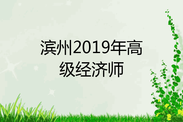 滨州2019年高级经济师