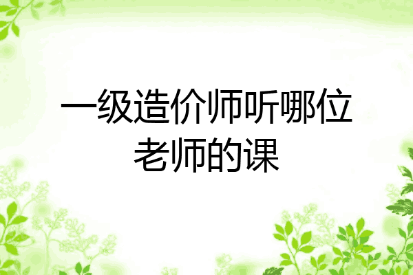 一级造价师听哪位老师的课