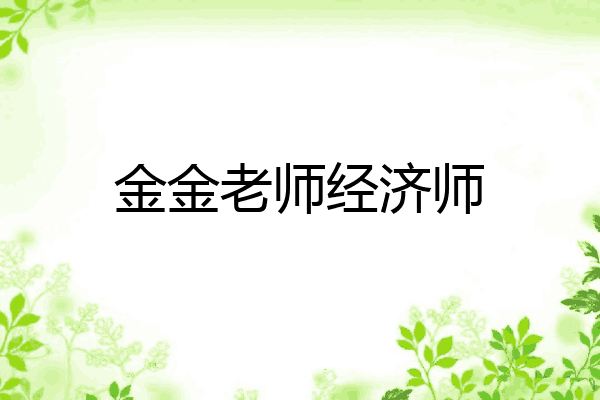 金金老师经济师