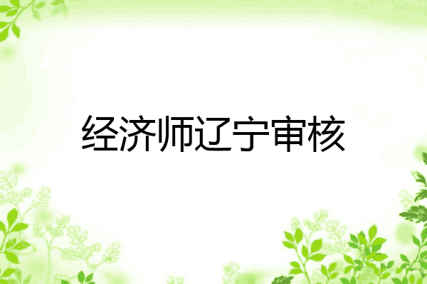 经济师辽宁审核