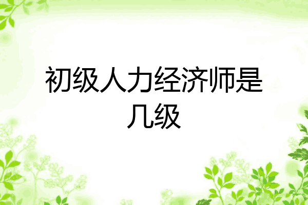 初级人力经济师是几级
