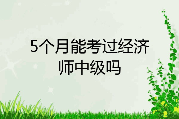 5个月能考过经济师中级吗