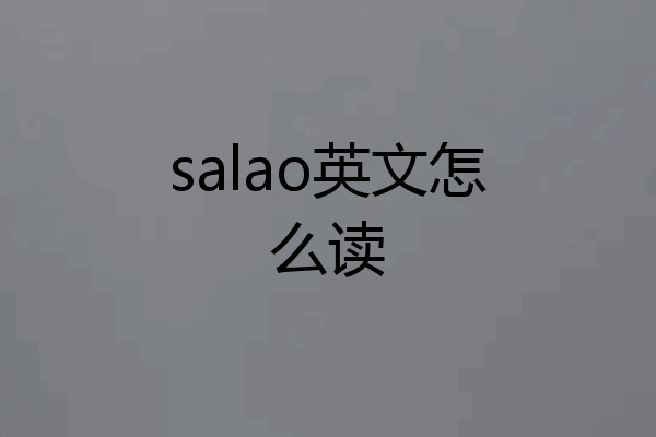 salao英文怎么读