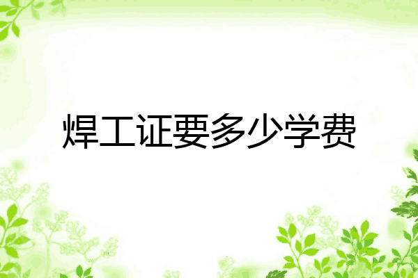 焊工证要多少学费