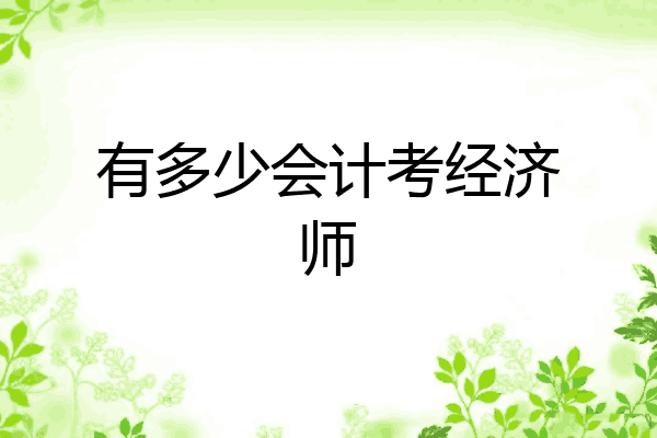 有多少会计考经济师