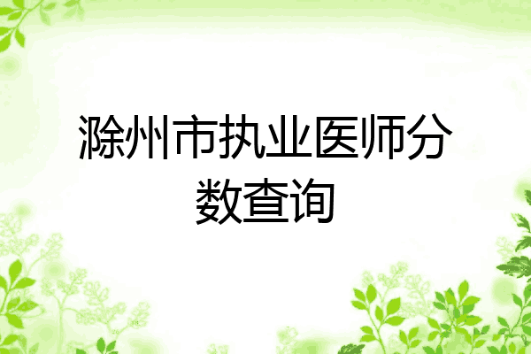 滁州市执业医师分数查询