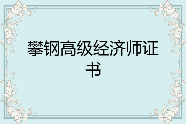 攀钢高级经济师证书