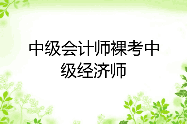 中级会计师裸考中级经济师