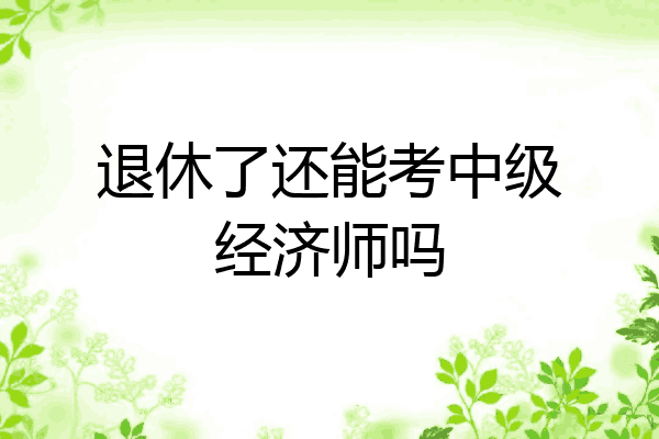 退休了还能考中级经济师吗