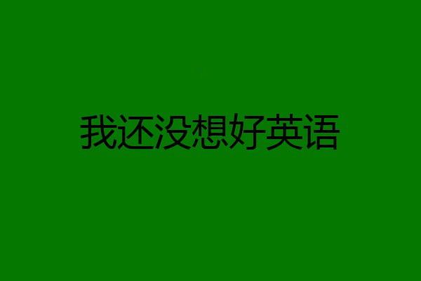 我还没想好英语