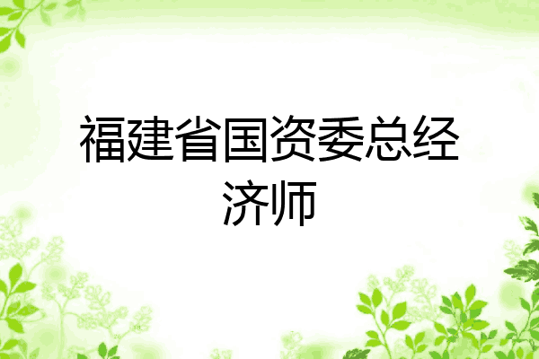 福建省国资委总经济师