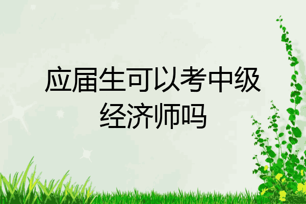 应届生可以考中级经济师吗