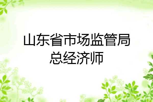 山东省市场监管局总经济师
