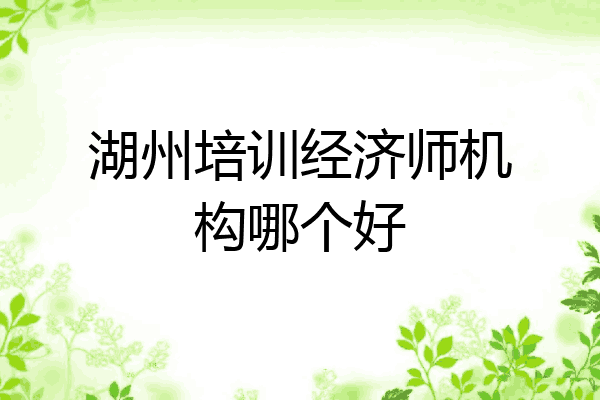 湖州培训经济师机构哪个好