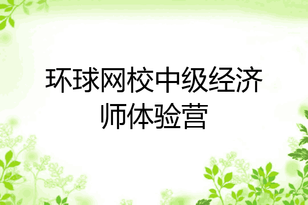 环球网校中级经济师体验营