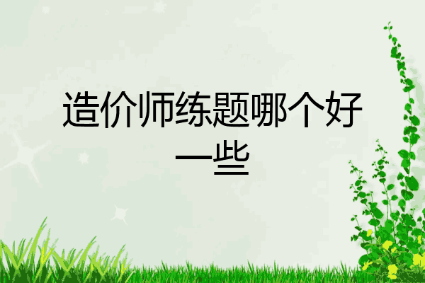 造价师练题哪个好一些