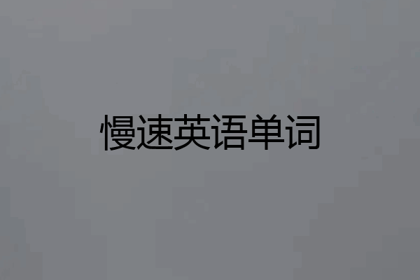 慢速英语单词