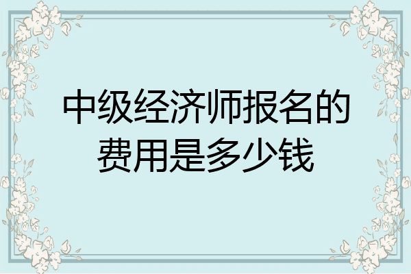 中级经济师报名的费用是多少钱