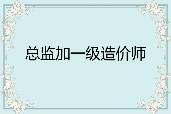 总监加一级造价师