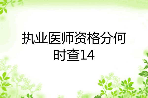 执业医师资格分何时查14