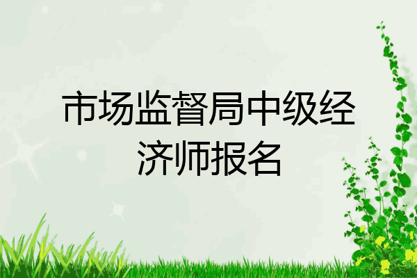 市场监督局中级经济师报名
