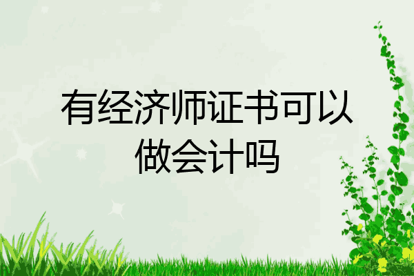 有经济师证书可以做会计吗