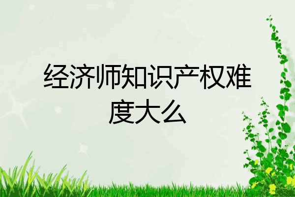 经济师知识产权难度大么