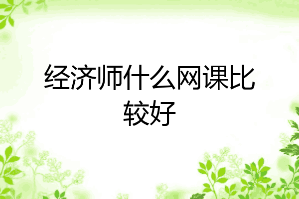 经济师什么网课比较好