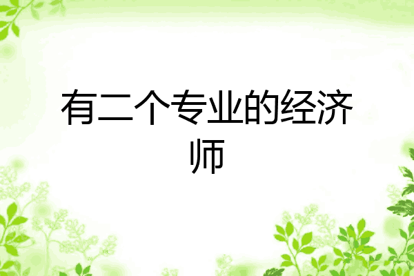 有二个专业的经济师