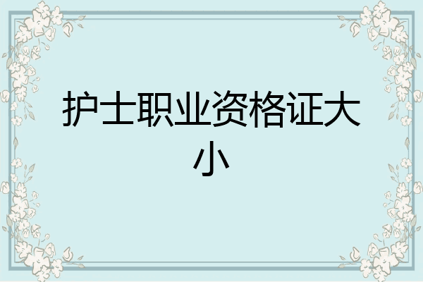 护士职业资格证大小