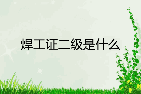 焊工证二级是什么
